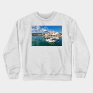 The port in the Chora of Skopelos island, Greece Crewneck Sweatshirt